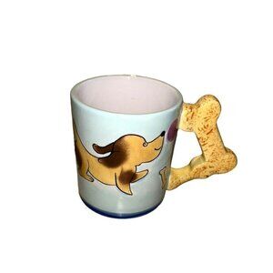 Linens N Things Happy Dog Bone Handle Coffee Tea Cup Mug